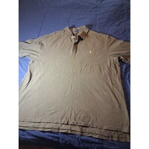 Polo Ralph Lauren Men's Polo Shirt Olive Short Sleeve Cotton Size 4XB Vintage